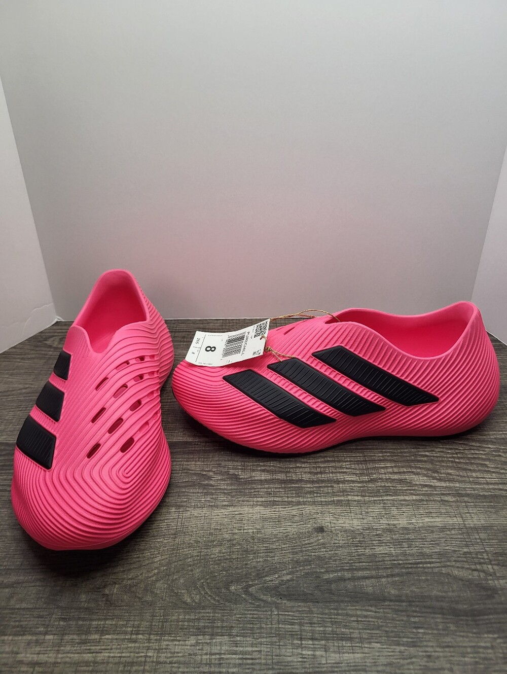 Adidas Purechill Lucid Pink Core Black Men’s Size 8 Slip Ons Shoes KI0065 New